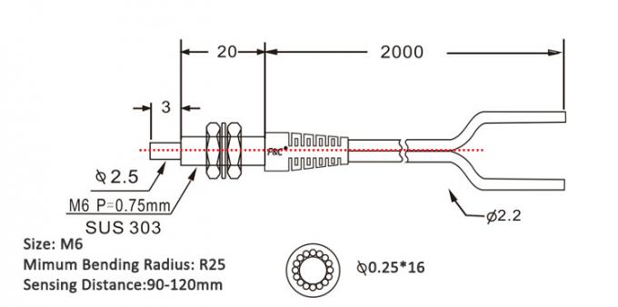 M6 Diffuse Coaxial Fiber Optic Sensor Unit Serat R25 120mm Sensing Photo Sensor.jpg