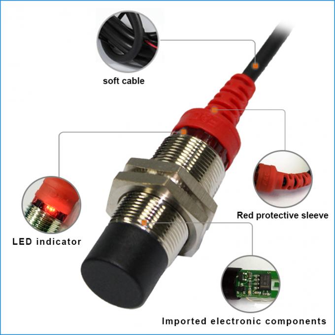 Sensor Kedekatan Induktif Non-Terlindung M18 12-24VDC 8mm Sensing Inductive Switch