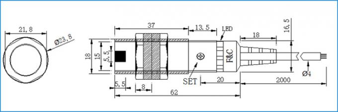 Sensor Fotoelektrik M18 Retro-Reflektif Reflektor NPN Tipe 2M Sensing Switch