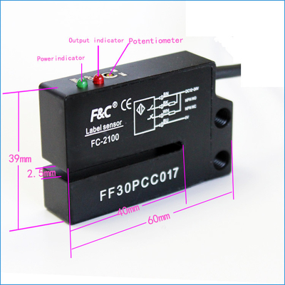 F&amp;amp;C normal label stiker sensor 2mm slot mesin labeler penggunaan