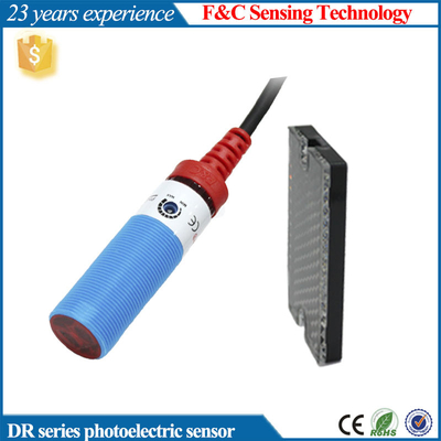 Sensor Refleksi Photoelectric Silinder M18 Retro-Reflektif Reflektor NPN Tipe 2M