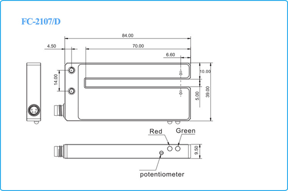 5mm Slot Konektor M8 24VDC NPN Adhesive Label Sensor Potensi meter dengan CE