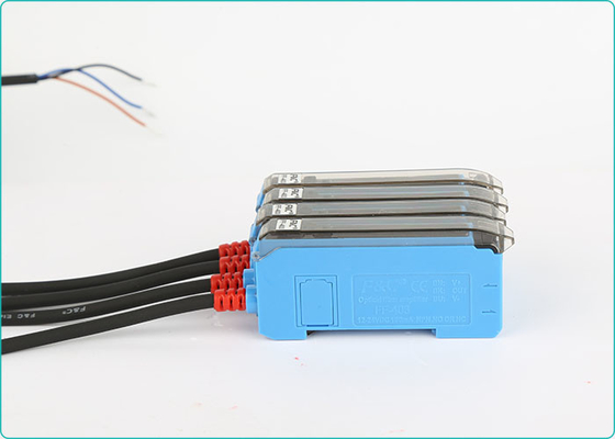 NO NC Sensor Serat Optik Digital Adjustable 12VDC Smart Fiber Amplifier Sensor